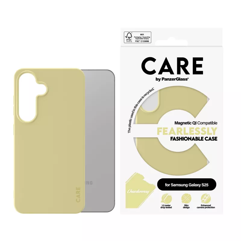 PanzerGlass CARE™ by ® Case Chardonnay mit Qi-Kompatibilität für Samsung Galaxy S25
