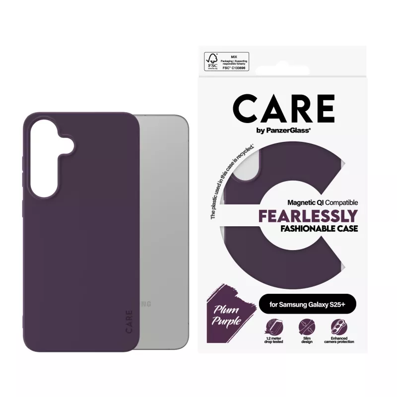 PanzerGlass CARE™ by ® Case Plum Lila w. Qi Kompatibel Samsung Galaxy S25+