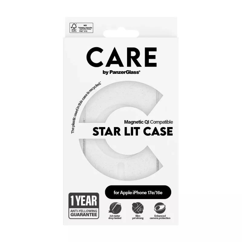 Cover PanzerGlass CARE by ® Flagship Case Urban Combat Star Lit Weiß Qi-kompatibel iPhone 16e
