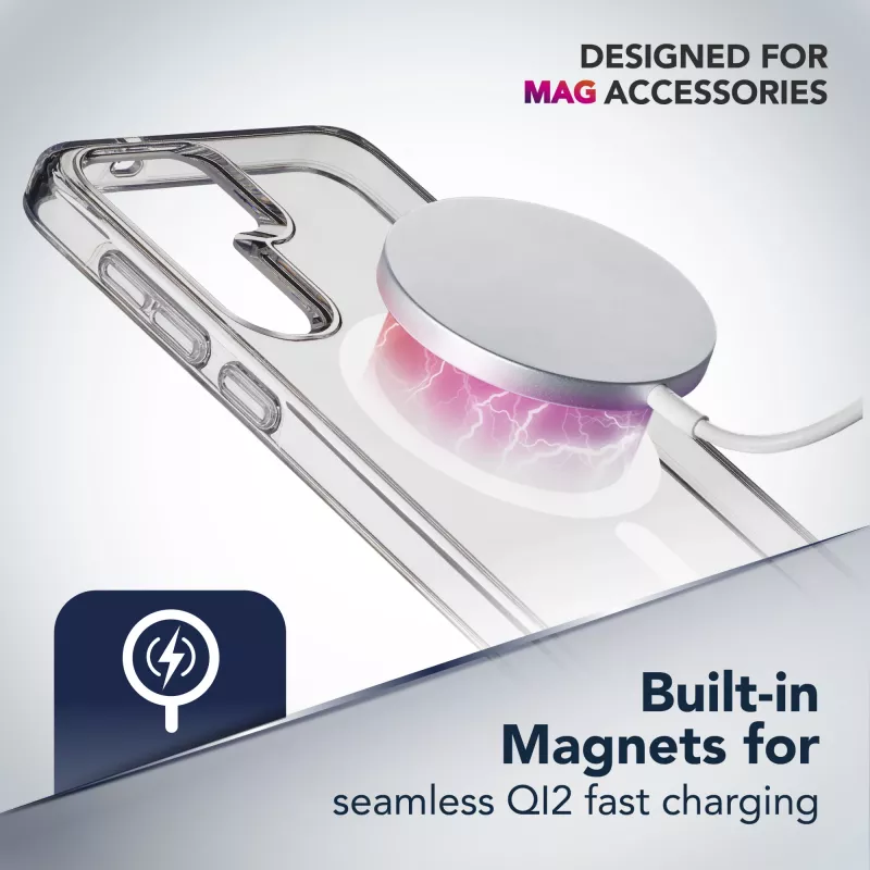 Cellularline Gloss Mag – Galaxy S25 Magnetische Hülle zum Aufladen und Anbringen am MagSafe-Ladegerät