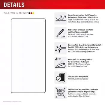 Displex Premium Displayschutzfolie (Full Cover, 10H) für Samsung Galaxy S25 Ultra, Eco-Montagerahmen, Full Cover