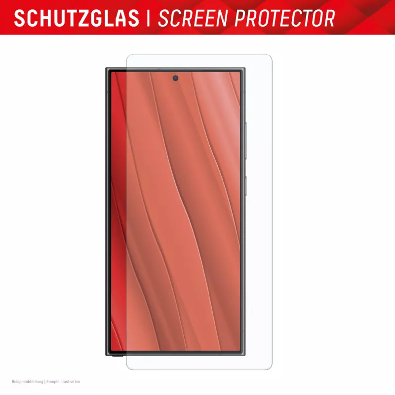 Displex Smart Glass (9H) für Samsung Galaxy S25 Ultra, Montageaufkleber, unzerbrechlich