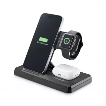 Tech Pop mobile device dock station Smartwatch/Smartphone Schwarz
