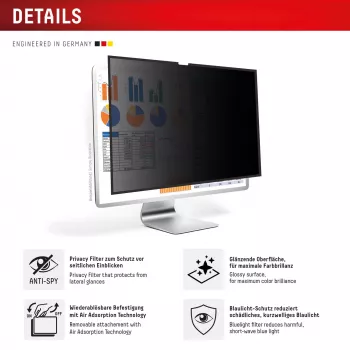Displex PRIVACY SAFE abnehmbarer Zwei-Wege-Sichtschutzfilter für Studio Display 27 Zoll