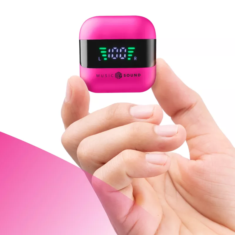 Music Sound SPARK Auricolare TWS con Display LED, True Wireless Stereo (TWS), Anrufe/Musik, 66 g, Headset, Pink