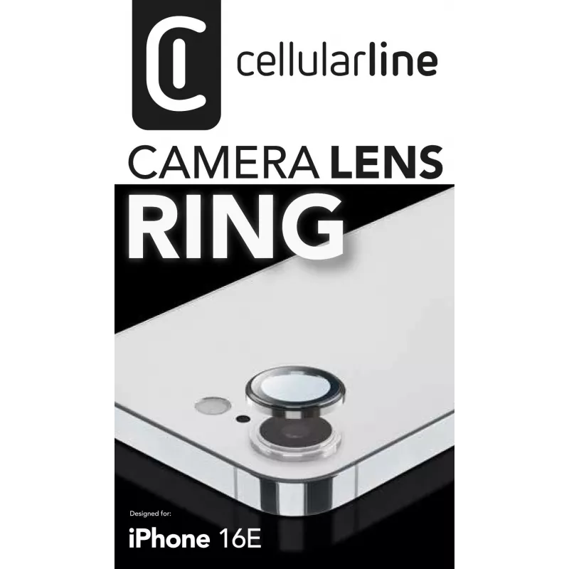 Cellularline CAMERARINGIPHSE4 Kameralinsen-Schutzring für iPhone 16e, Transparent