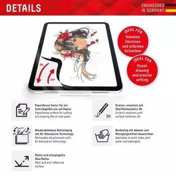Displex TABLET PAPERSENSE für iPad Pro 13'' (2024)/Air 13'' (2025/2024), abnehmbare Schreib- oder Zeichenfolie mit Paper-Feeling