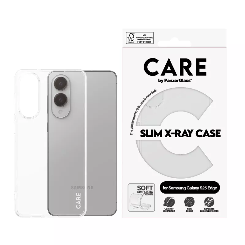 PanzerGlass X-Ray Soft Hülle für Samsung Galaxy S25 Edge, transparent