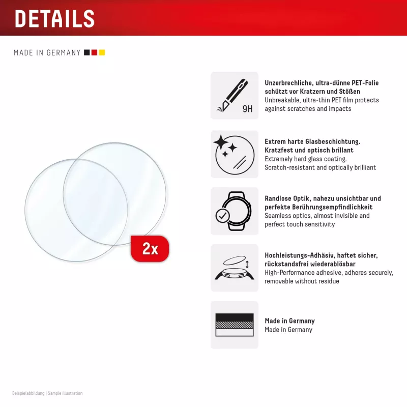 E.V.I Displex Glass Displayschutzglas für Garmin fenix E/fenix 8 47 mm