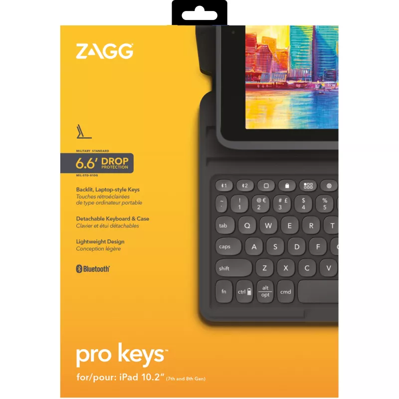 Tastatur ZAGG Pro Keys Apple iPad 10.2 Schwarz/Grau Deutsch