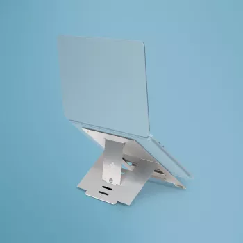 R-Go Tools Laptop-Ständer R-Go Riser Flexible, verstellbarer klappbarer Laptop-Ständer, ergonomisch, Hylite-Aluminium, silber
