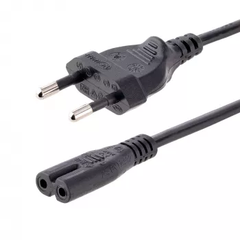 StarTech.com 3 m (10 ft) Laptop-Netzkabel, EU-Stecker auf C7, 2,5 A 250 V, 18 AWG, Laptop-Ersatzkabel, Drucker-Netzkabel, Laptop-Ladekabel, Laptop-Netzteilkabel, Schwarz