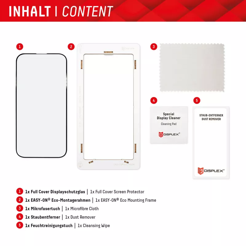 Displex Full Cover Displayschutzfolie (10H) für Google Pixel 7 Pro, Eco-Montagerahmen, Vollflächig