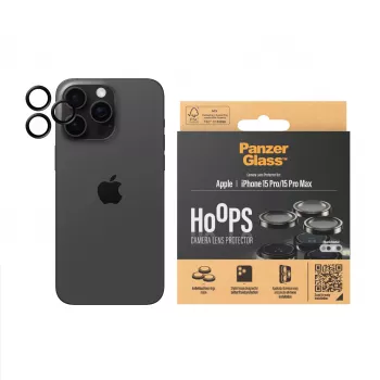 PanzerGlass® Hoops® Metal Camera Lens Protector Schwarz iPhone 15 Pro | 15 Pro Max