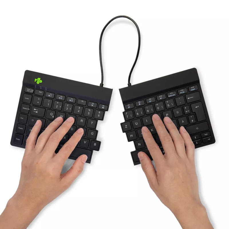 R-Go Tools Ergonomische Tastatur R-Go Split Break mit Break-Software, ergonomische geteilte Tastatur, QWERTZ (DE), Bluetooth, schwarz