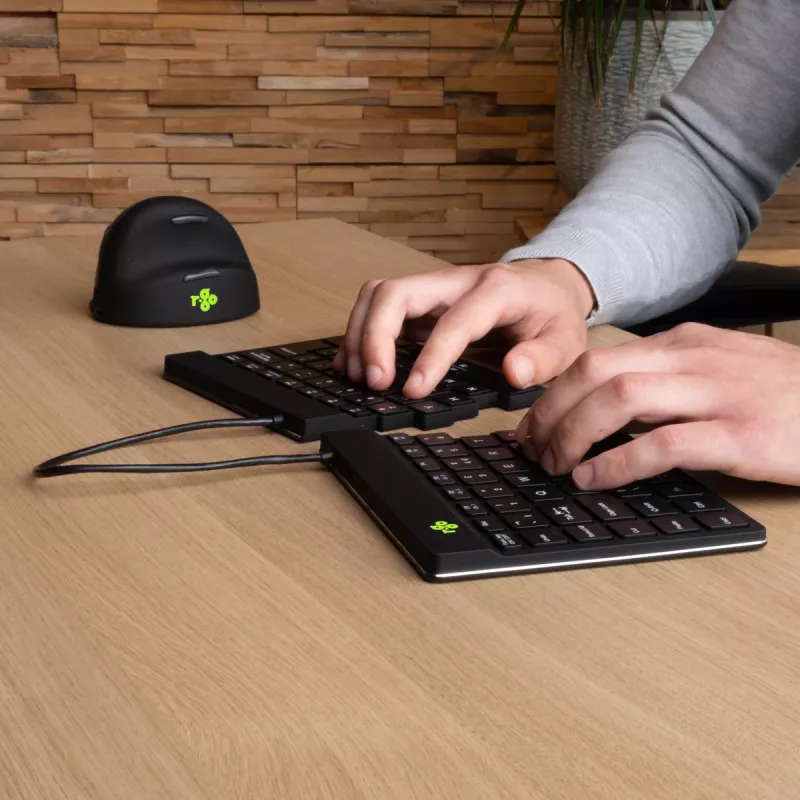 R-Go Tools Ergonomische Tastatur R-Go Split Break mit Break-Software, ergonomische geteilte Tastatur, QWERTZ (DE), Bluetooth, schwarz