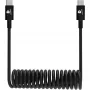 DEQSTER 50-736669 Spiral-Ladekabel USB-C auf USB-C, 0,8 m, 480 Mbit/s, schwarz