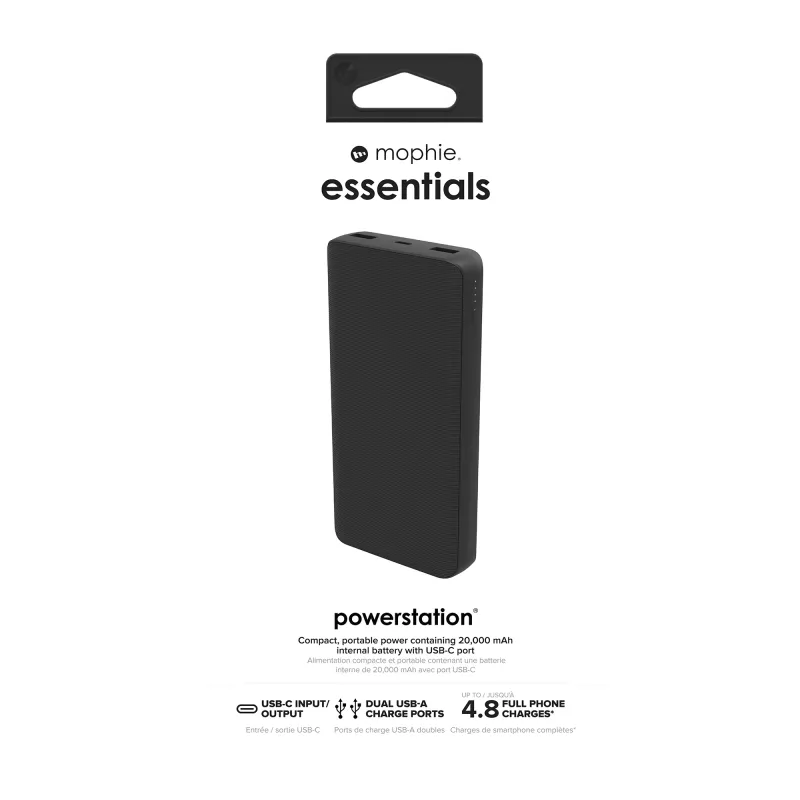 mophie essentials powerstation 20K 20.000 mAh Schwarz