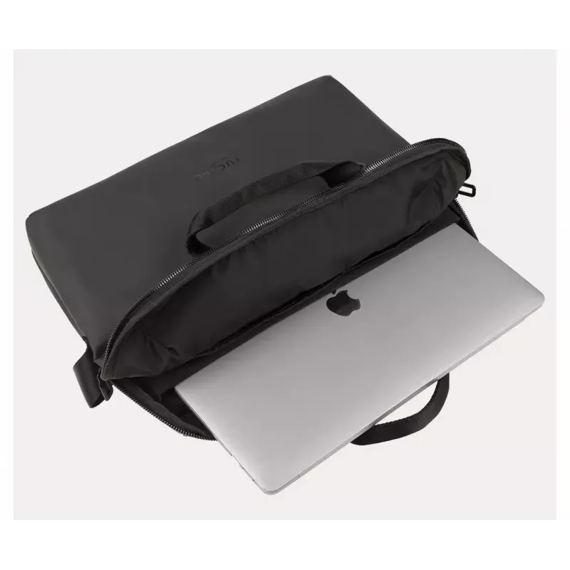 Tucano Gommo BGOM15-BK Laptoptasche für 15,6-Zoll-Laptops und MacBook Pro 16 Zoll (40,6 cm), wasserfestes recyceltes Material, Schultergurt, Schwarz