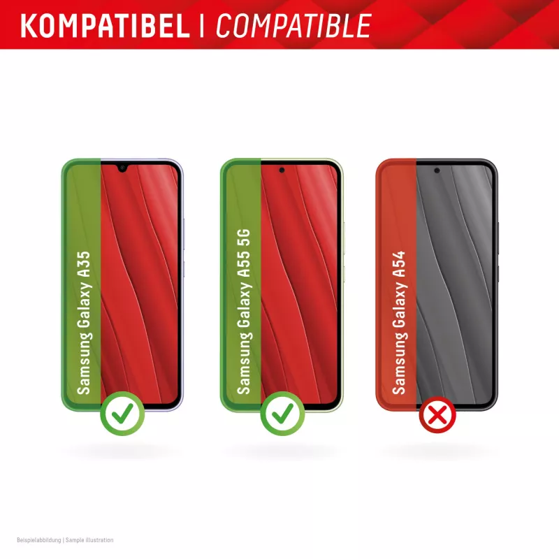 Displex Full Cover Screen Protector (10H) für Samsung Galaxy A35/A55 5G, Eco-Montagerahmen, Full Cover
