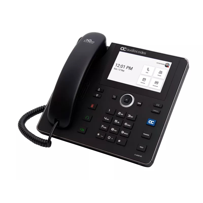 AudioCodes Teams C455HD IP-Telefon, PoE, GbE, Bluetooth, Anruferkennung, Schwarz