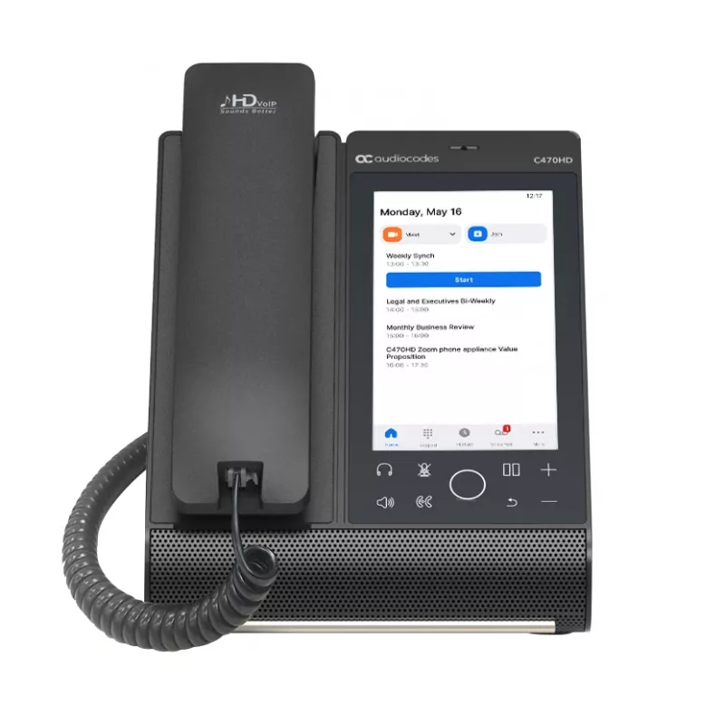 AudioCodes Teams C470HD TEAMS-C470HD-DBW Total Touch IP-Telefon, PoE, GbE, Bluetooth, 14 cm (5,5 Zoll) 720 x 1280, USB, Schwarz