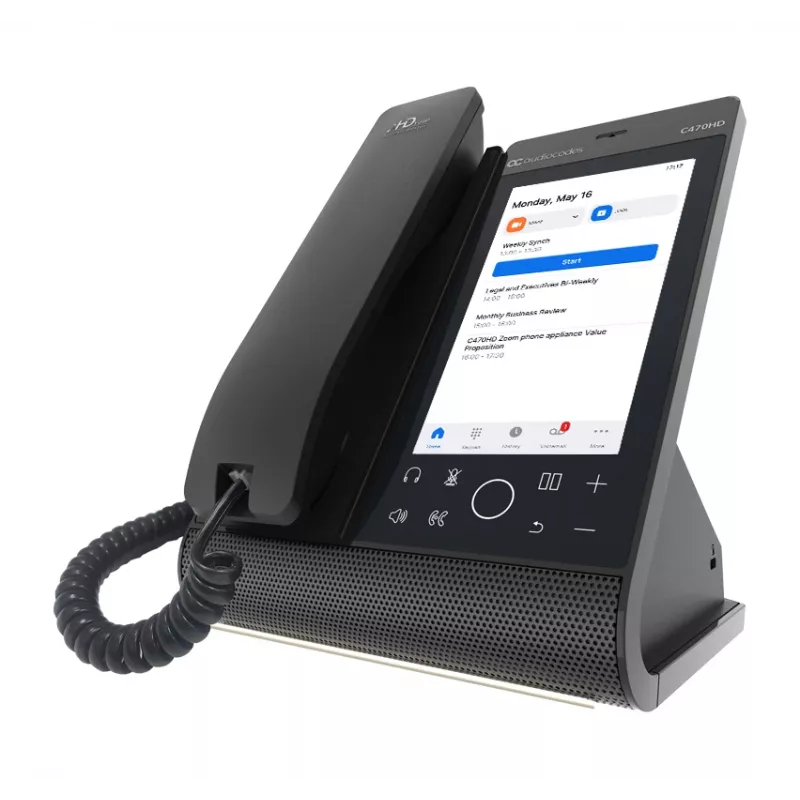 AudioCodes Teams C470HD TEAMS-C470HD-DBW Total Touch IP-Telefon, PoE, GbE, Bluetooth, 14 cm (5,5 Zoll) 720 x 1280, USB, Schwarz