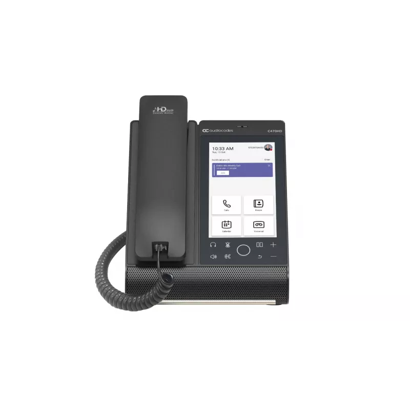 AudioCodes Teams C470HD TEAMS-C470HD-DBW Total Touch IP-Telefon, PoE, GbE, Bluetooth, 14 cm (5,5 Zoll) 720 x 1280, USB, Schwarz