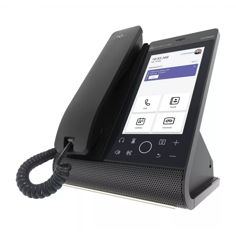AudioCodes Teams C470HD TEAMS-C470HD-DBW Total Touch IP-Telefon, PoE, GbE, Bluetooth, 14 cm (5,5 Zoll) 720 x 1280, USB, Schwarz