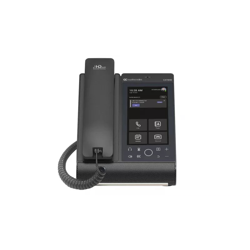 AudioCodes Teams C470HD TEAMS-C470HD-DBW Total Touch IP-Telefon, PoE, GbE, Bluetooth, 14 cm (5,5 Zoll) 720 x 1280, USB, Schwarz