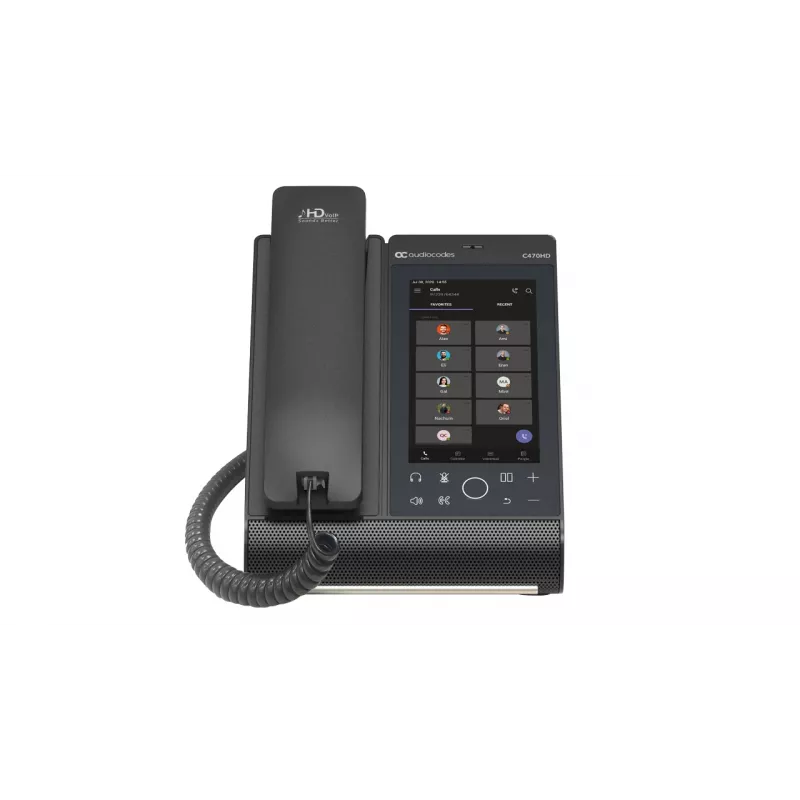 AudioCodes Teams C470HD TEAMS-C470HD-DBW Total Touch IP-Telefon, PoE, GbE, Bluetooth, 14 cm (5,5 Zoll) 720 x 1280, USB, Schwarz
