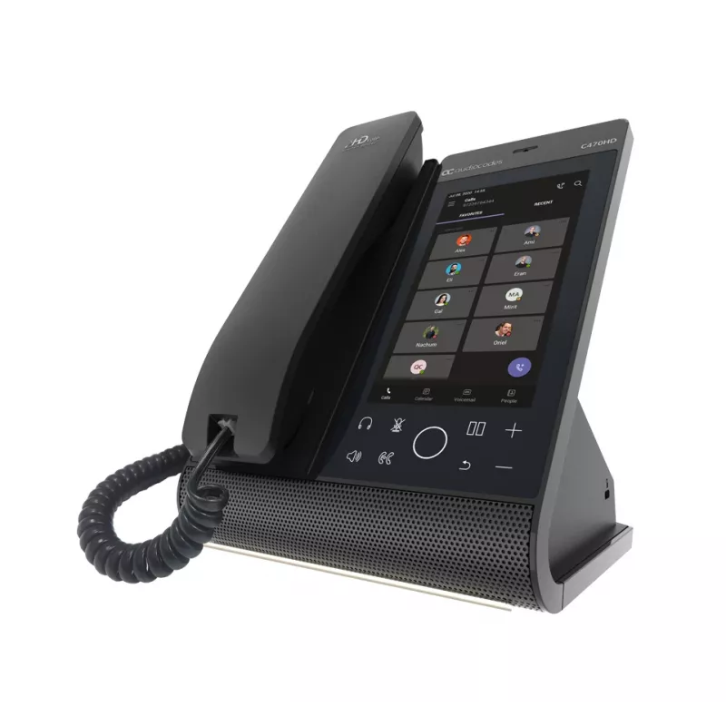 AudioCodes Teams C470HD TEAMS-C470HD-DBW Total Touch IP-Telefon, PoE, GbE, Bluetooth, 14 cm (5,5 Zoll) 720 x 1280, USB, Schwarz