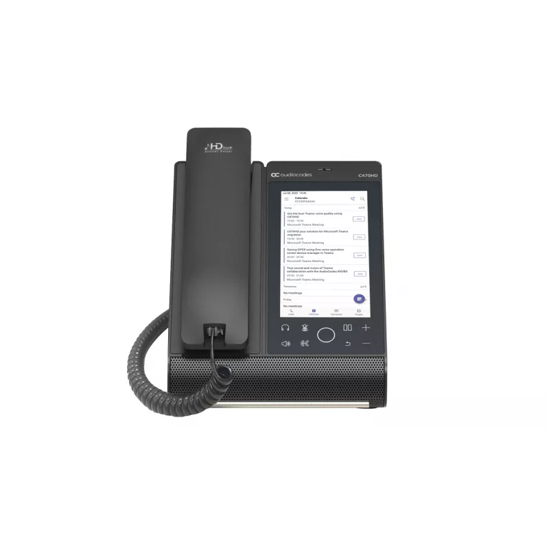 AudioCodes Teams C470HD TEAMS-C470HD-DBW Total Touch IP-Telefon, PoE, GbE, Bluetooth, 14 cm (5,5 Zoll) 720 x 1280, USB, Schwarz
