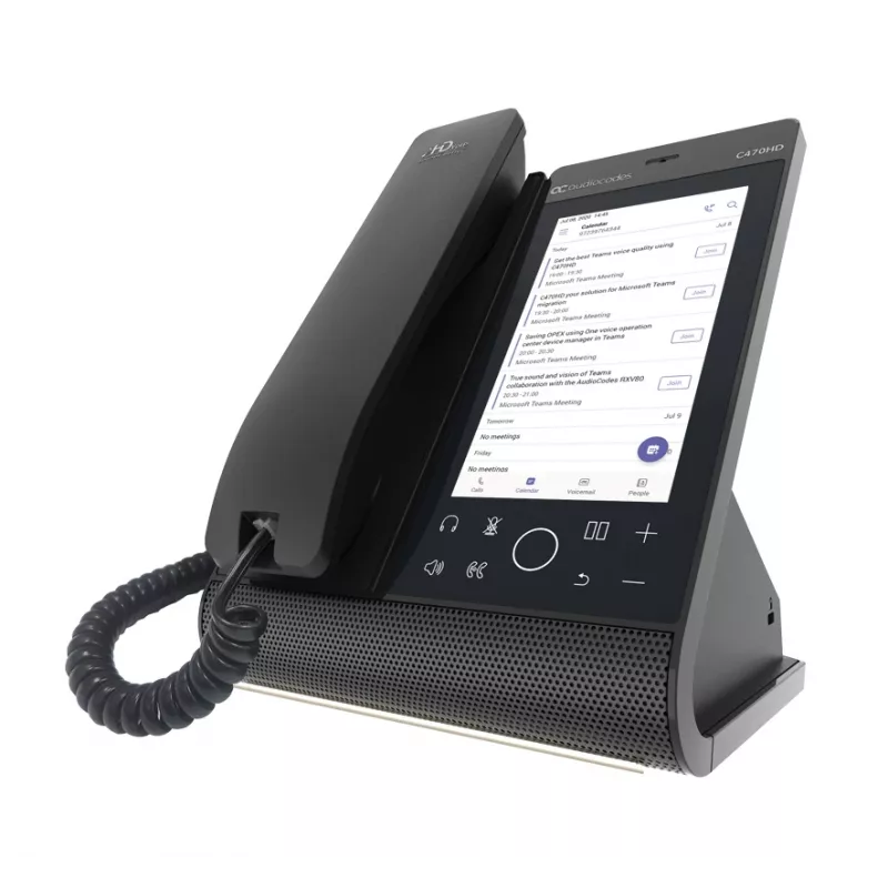 AudioCodes Teams C470HD TEAMS-C470HD-DBW Total Touch IP-Telefon, PoE, GbE, Bluetooth, 14 cm (5,5 Zoll) 720 x 1280, USB, Schwarz