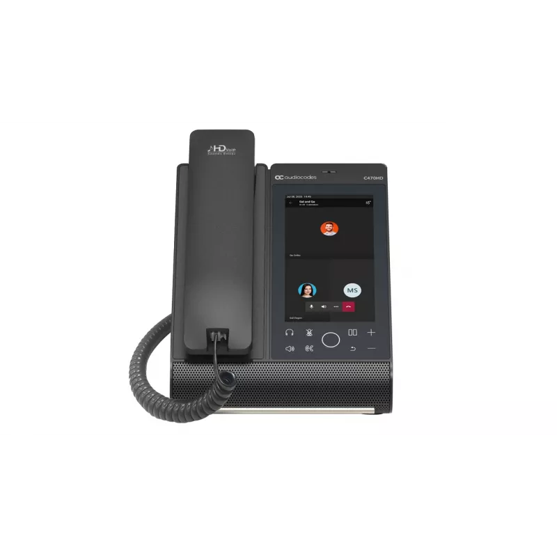 AudioCodes Teams C470HD TEAMS-C470HD-DBW Total Touch IP-Telefon, PoE, GbE, Bluetooth, 14 cm (5,5 Zoll) 720 x 1280, USB, Schwarz