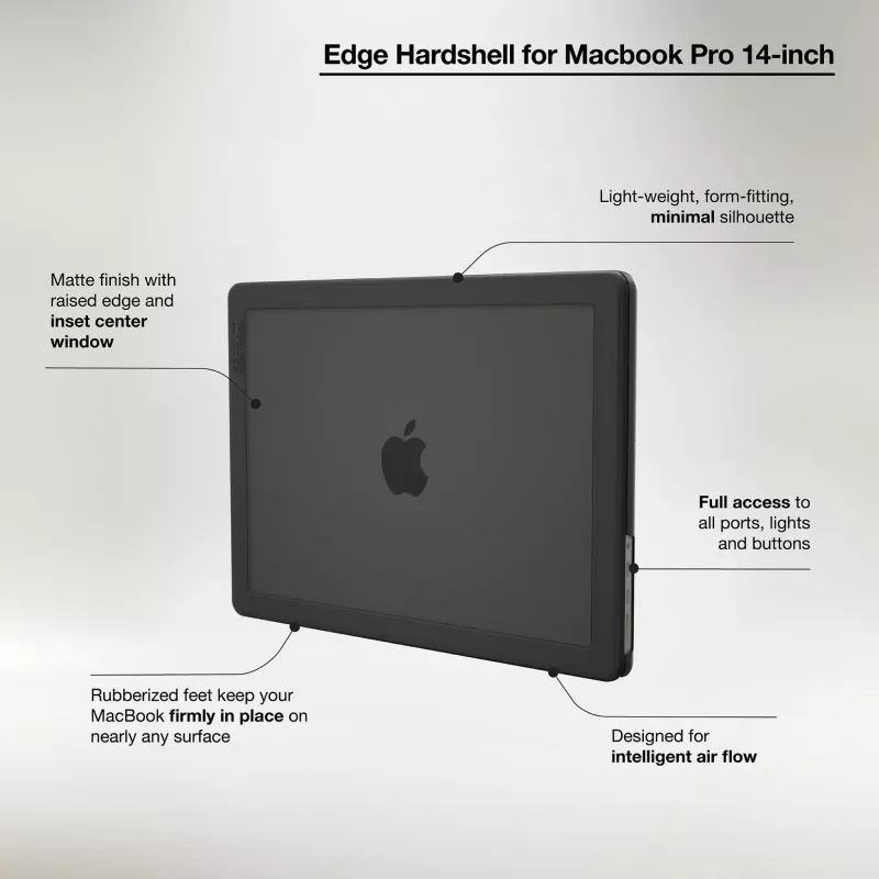 Hardshell Case Incase Edge für 16-Zoll MacBook Pro M1-M4 Schwarz