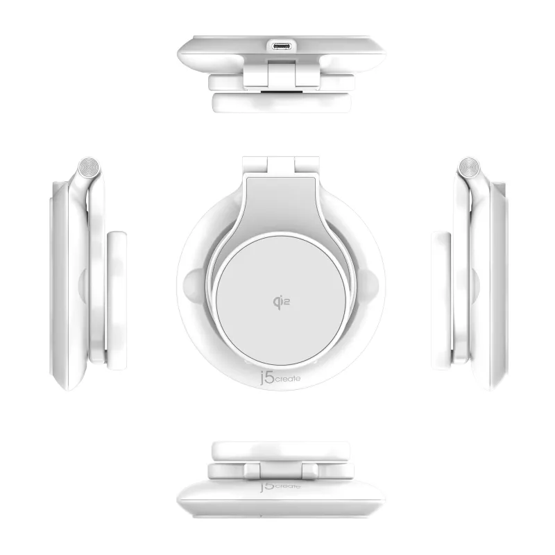 j5create Qi2 magnetische, faltbare 3-in-1-Ladestation Indoor USB Smartwatch Kopfhörer Smartphone