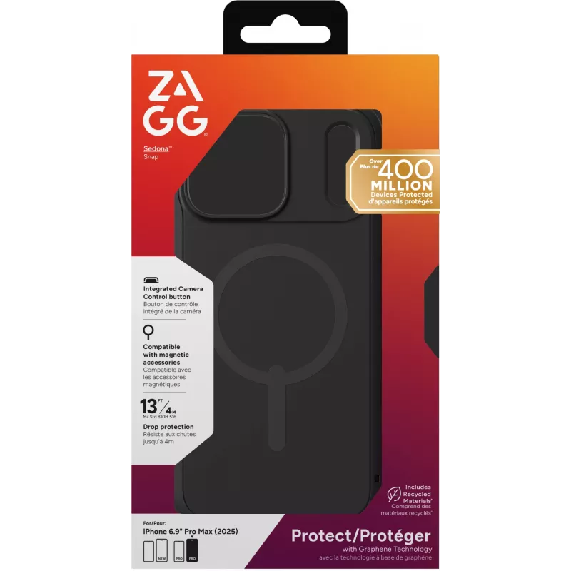 ZAGG Sedona Snap Hülle für Apple iPhone 17 Pro Max Flood Schwarz