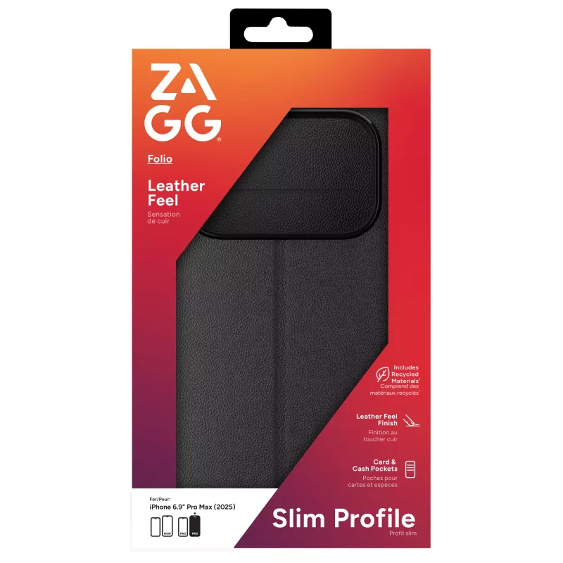 ZAGG 702319258 Folio Hülle für Apple iPhone 17 Pro Max, Schwarz