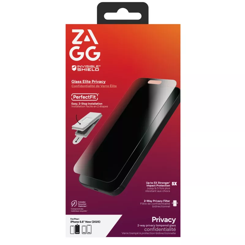 ZAGG InvisibleShield Glass Elite Privacy 200118656 Displayschutz für Apple iPhone Air