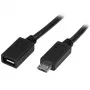 StarTech.com USBUBEXT50CM Micro-USB-Verlängerungskabel, Stecker/Buchse, 0,5 m (20 Zoll), USB 2.0, OTG-/MHL-kompatibel, schwarz