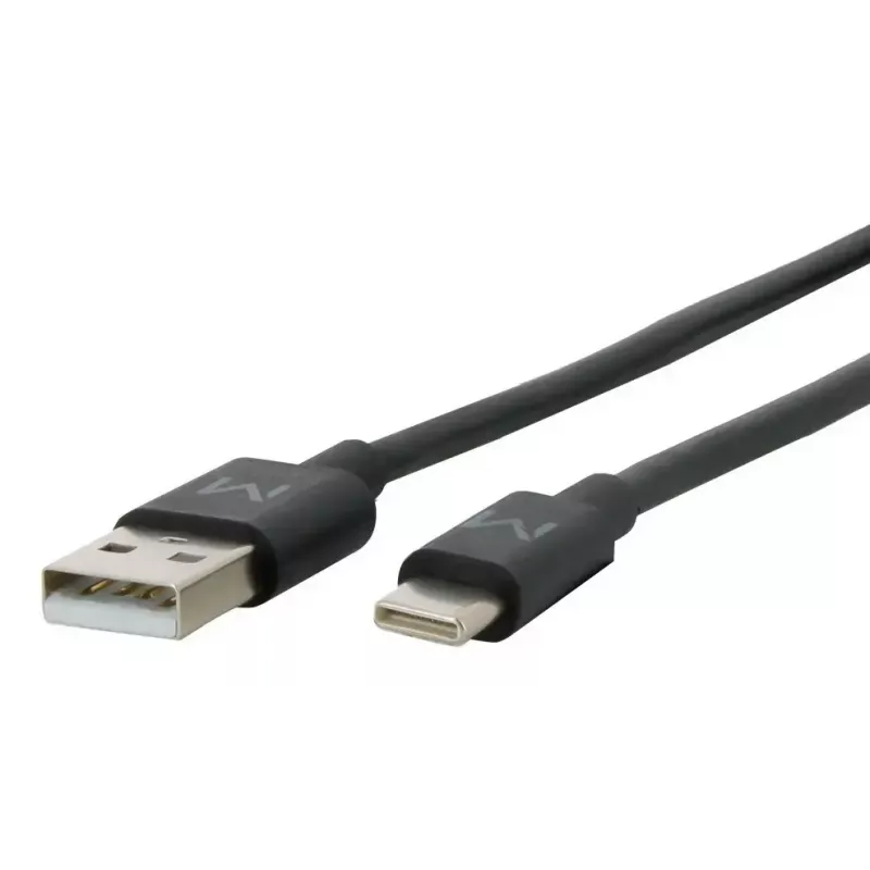 Mobilis 020013 Energia USB-A auf USB-C Kabel, 1 m, Schwarz