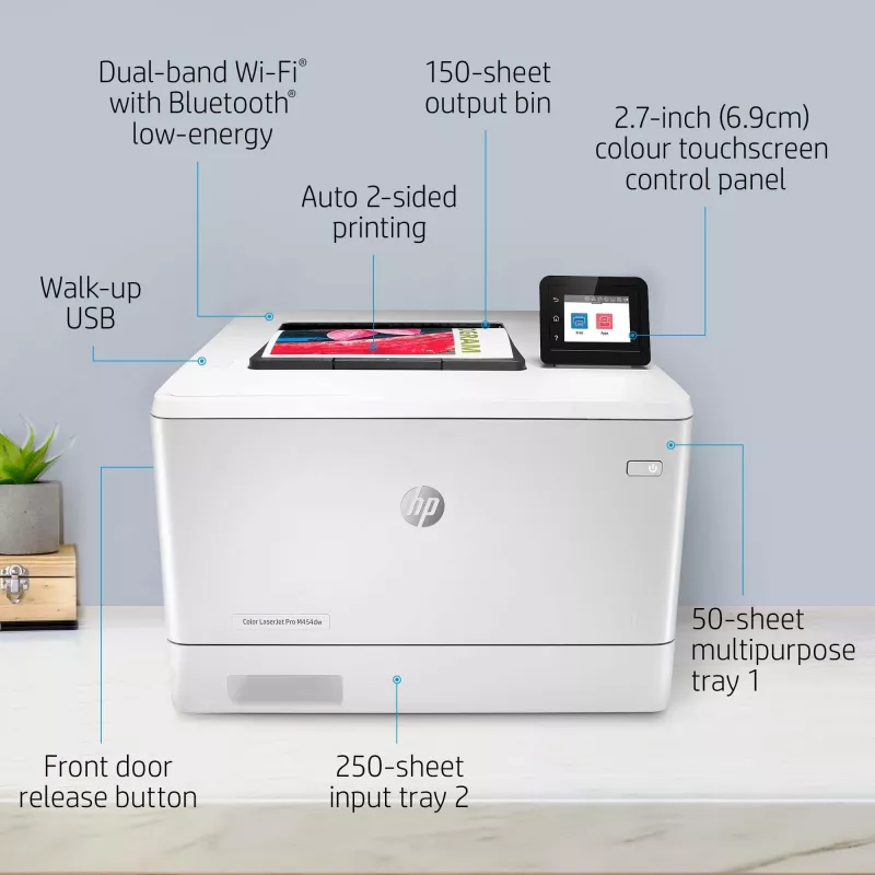 HP Color LaserJet Pro M454dw, Drucken, Front-USB-Druck; Duplexdruck