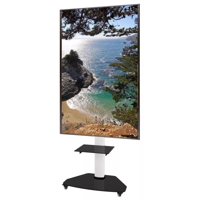 Techly Bodenständer mit Ablagewagen TV LCD/LED/Plasma 37-70 Zoll Weiß