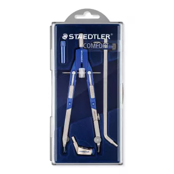 Staedtler Mars Comfort 552 02 Schnellverstellzirkel mit Verlängerungsstange, Blau