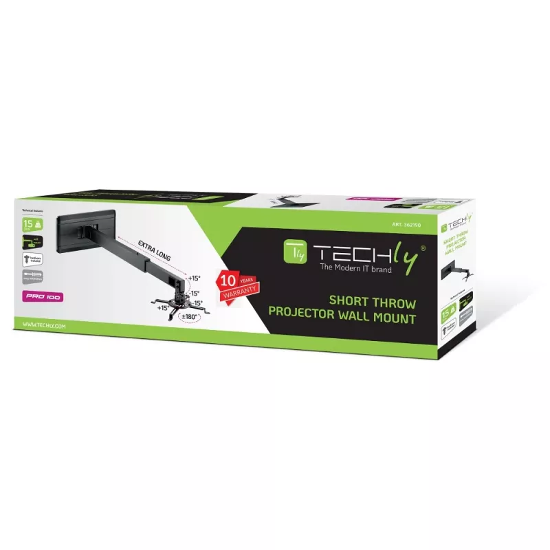 Techly ICA-PM 21 Projektorhalterung Wand Schwarz