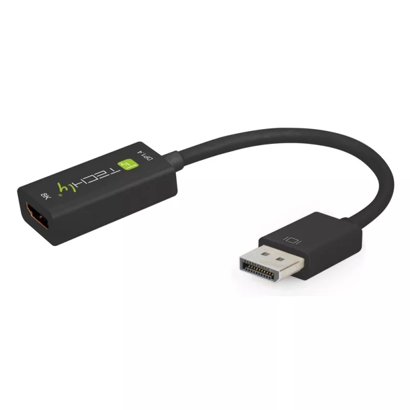 Techly IADAP-DP-HDMIF8K aktiver DisplayPort-1.4-(M)-auf-HDMI-(F)-Adapter, 8K, schwarz