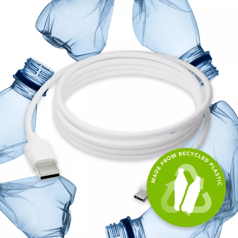 dbramante1928 re-charge CB25ACWH7090 USB-A-auf-USB-C-Kabel, USB 2.0, 2,5 m, 36 W, recycelter Kunststoff, weiß