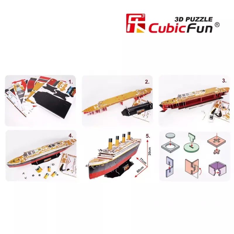 CubicFun T4011H Titanic Big 3D-Puzzle, 113 Teile
