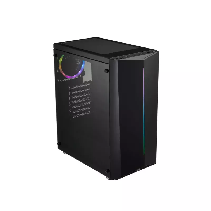 FSP CMT151 Midi-Tower-PC-Gehäuse, Schwarz